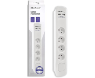 Qoltec Listwa antyprzepięciowa - 4 gniazda, 2x USB, 1.8m biała - 1122589 - zdjęcie 2